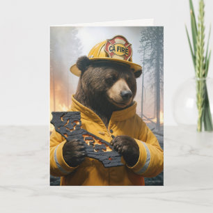 California Firefighter Bär Vielen Dank Karte