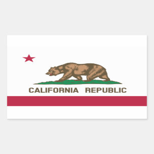 California Flag-Aufkleber Rechteckiger Aufkleber