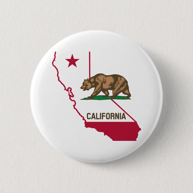 California Flag Bär Button (Vorderseite)