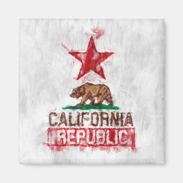 California Flag Bär im Painterly Style Magnet (Vorne)