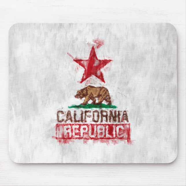 California Flag Bär im Painterly Style Mousepad (Vorne)