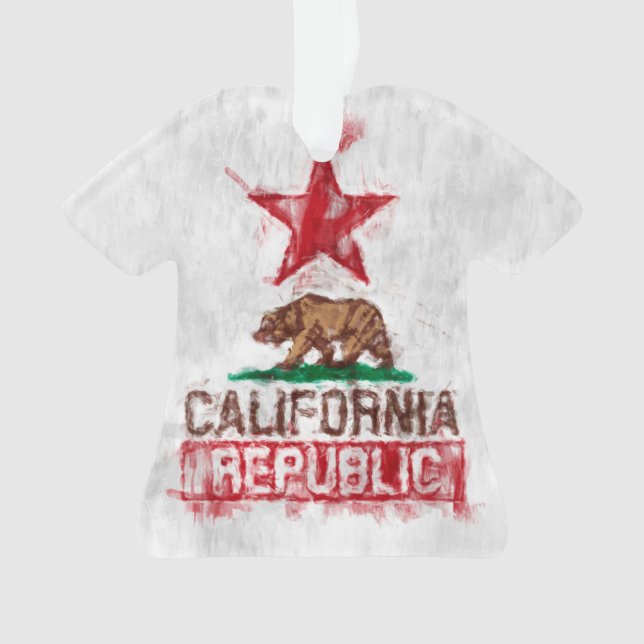 California Flag Bär im Painterly Style Ornament (Vorderseite)