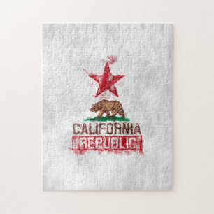 California Flag Bär im Painterly Style Puzzle