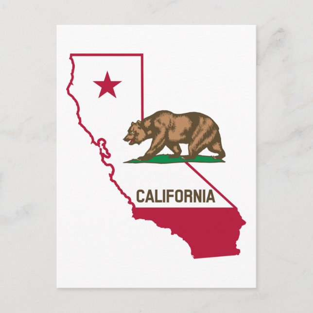 California Flag Bär Postkarte (Vorderseite)