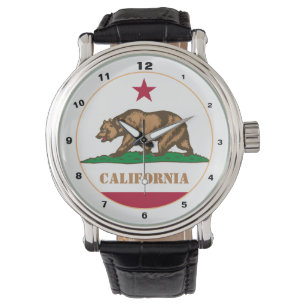 California & Flag, California fashion USA /design Armbanduhr