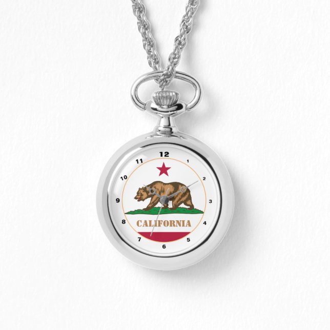 California & Flag, California fashion USA /design Armbanduhr (Vorderseite)