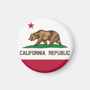 California Flag & California, USA - Urlaub/Sport Magnet
