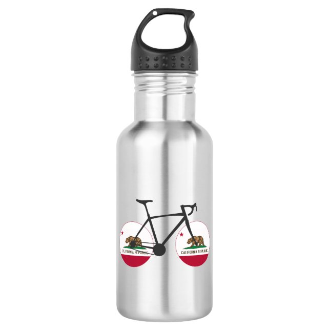 California Flag Cycling Edelstahlflasche (Vorderseite)
