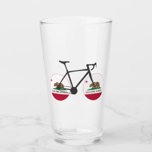 California Flag Cycling Glas
