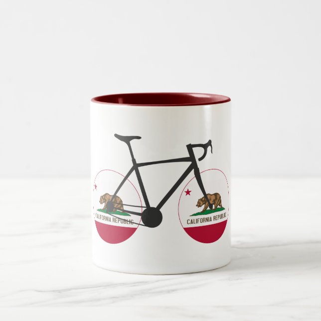 California Flag Cycling Zweifarbige Tasse (Mittel)