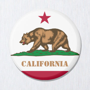 California & Flag, Kalifornien, USA - Urlaub/Sport Magnet