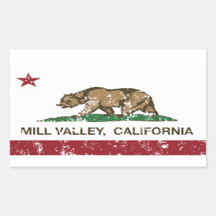 California Flag Mill Valley Rechteckiger Aufkleber