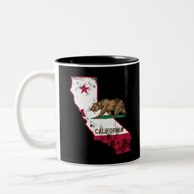 California Flag Patriotic Zweifarbige Tasse (Links)