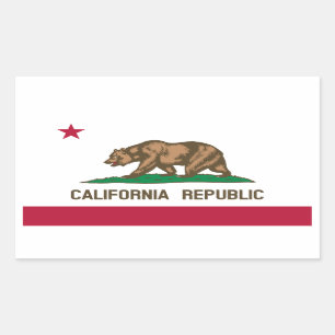 California Flag Rechteckiger Aufkleber