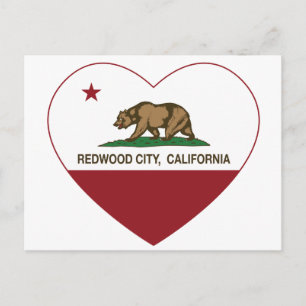 California Flag Redwood Heart Postkarte