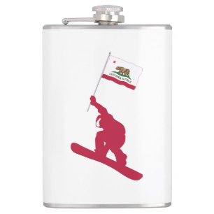 California Flag Snowboard Flachmann