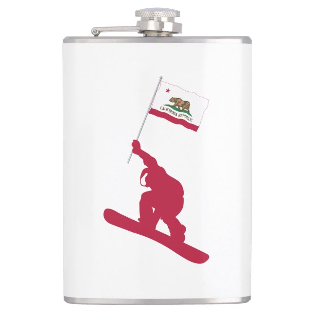 California Flag Snowboard Flachmann (Vorderseite)
