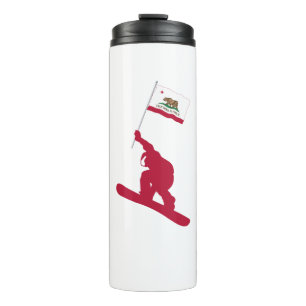 California Flag Snowboard Thermosbecher