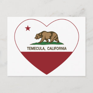 California Flag Tempecular Herz Postkarte