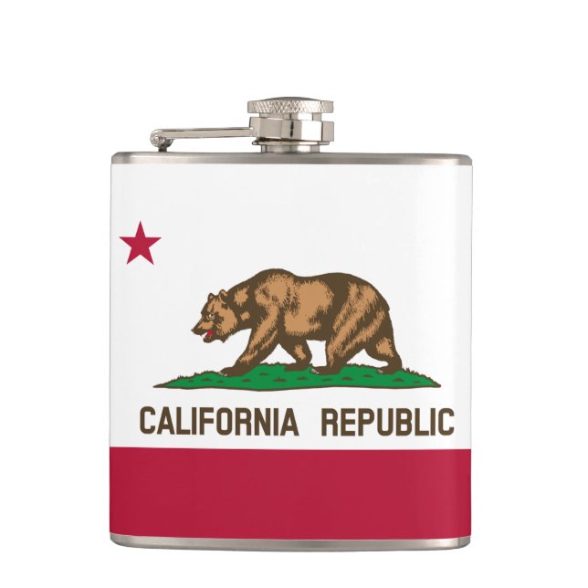 California Flag & travel California USA / sport Flachmann (Vorderseite)