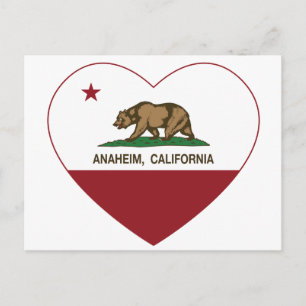 California-Flagge-Anaheim-Herz Postkarte