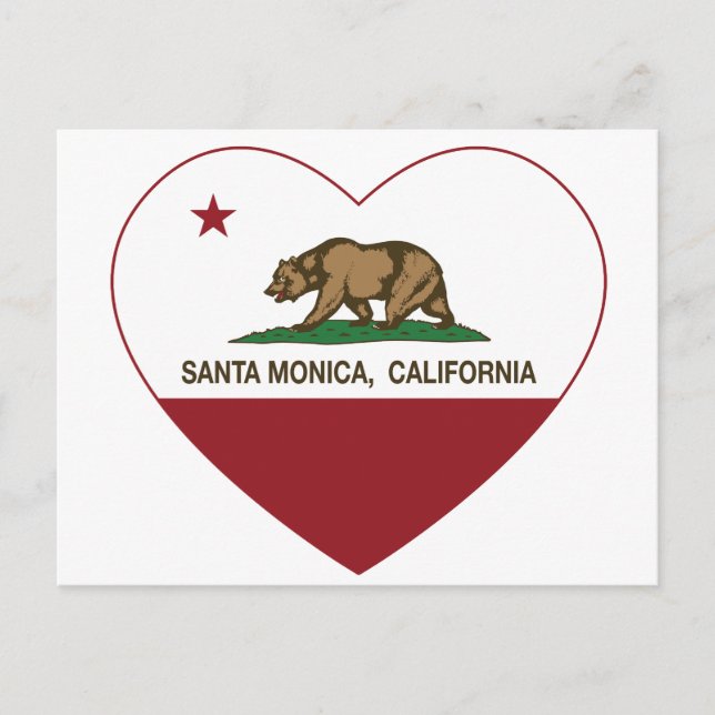 California-Flagge-Herz Postkarte (Vorderseite)