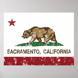 California-Flagge Sacramento Not leidend Poster