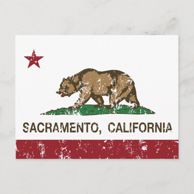 California-Flagge Sacramento Not leidend Postkarte (Vorderseite)