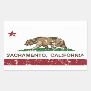 California-Flagge Sacramento Not leidend Rechteckiger Aufkleber