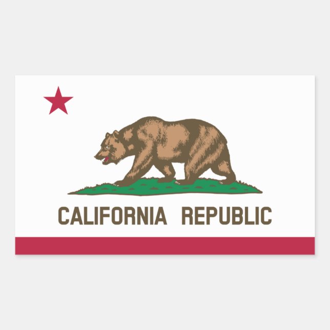 California* Flaggenaufkleber Rechteckiger Aufkleber (Vorderseite)
