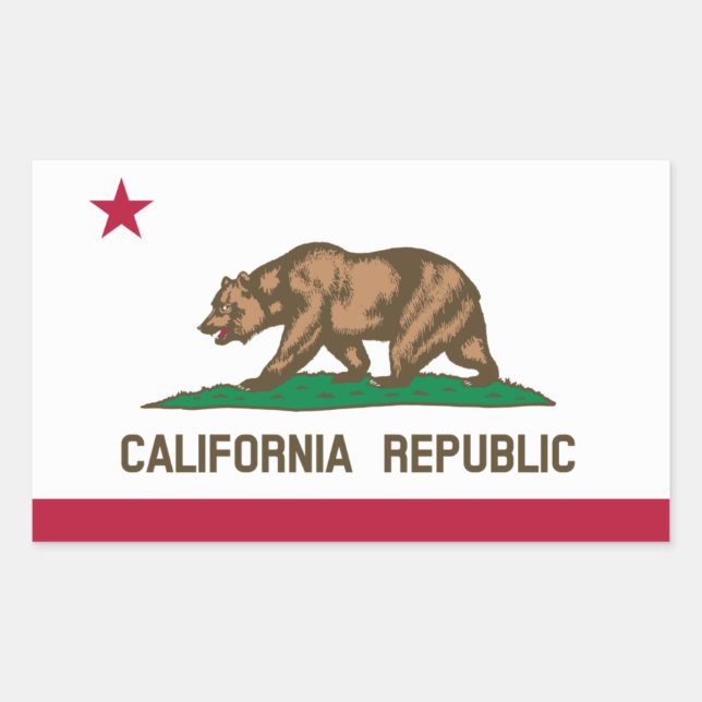 California*    FlaggenaufkleberDrapeau de Californ Rechteckiger Aufkleber (Vorderseite)