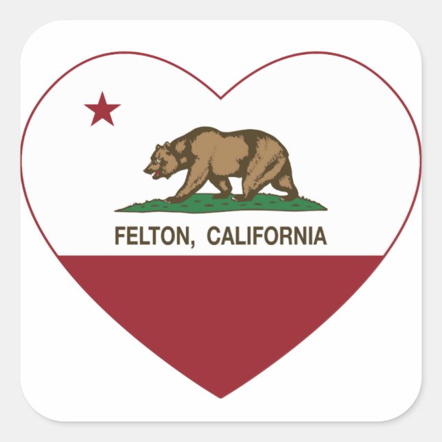 California-Flaggenfelsen Quadratischer Aufkleber (Vorderseite)