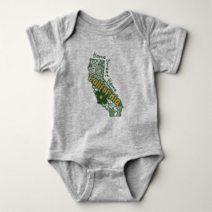 California Floral Doodles Baby Strampler
