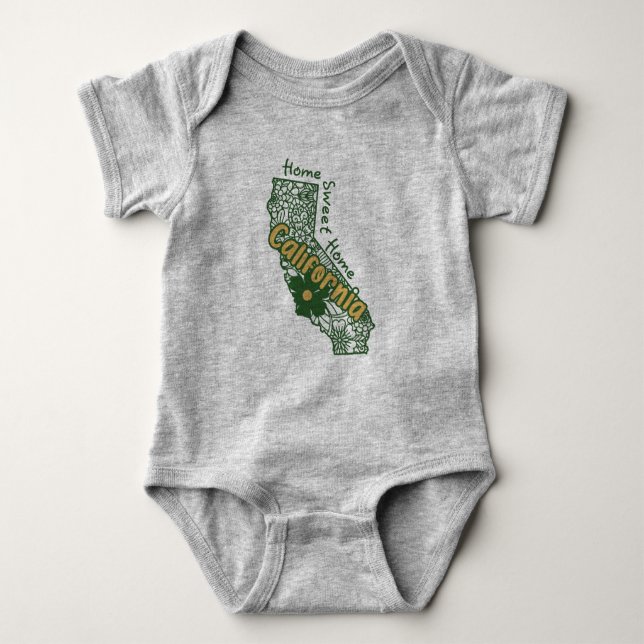 California Floral Doodles Baby Strampler (Vorderseite)
