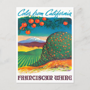 California Franciscan ware Vintage Reise Postkarte
