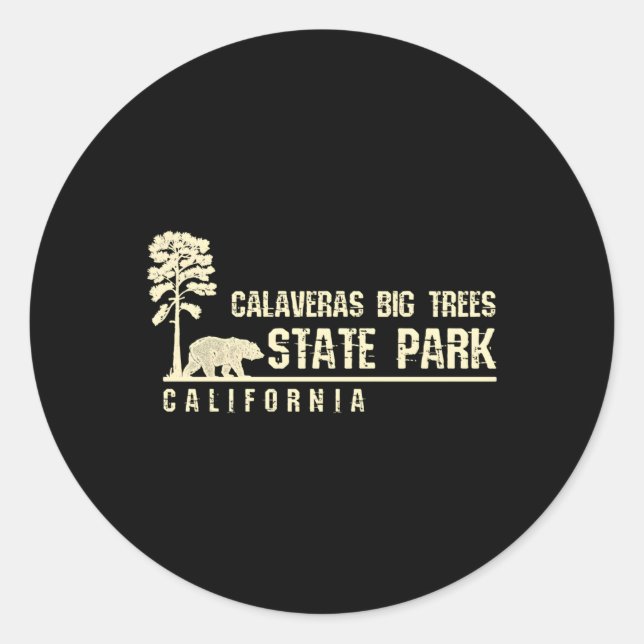 California für Calaveras Big Trees Staat Park Runder Aufkleber (Vorderseite)