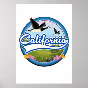 California-Gänse-Urlaub-Logo Poster