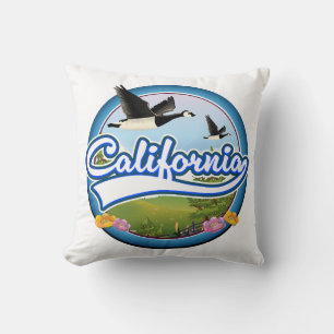 California Gänse Urlaubslogo Kissen