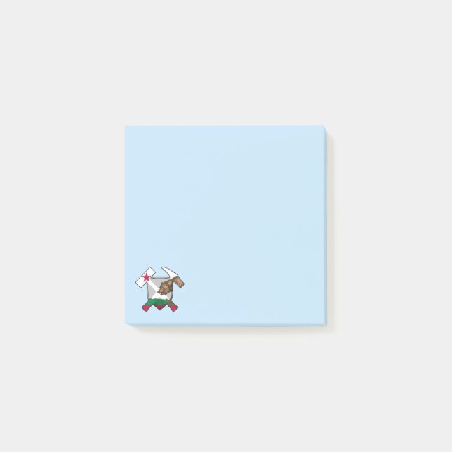 California Geologist's Rock Hammer Flag Logo Post-it Klebezettel (Vorderseite)