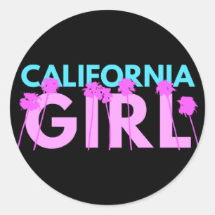 California Girl Runder Aufkleber