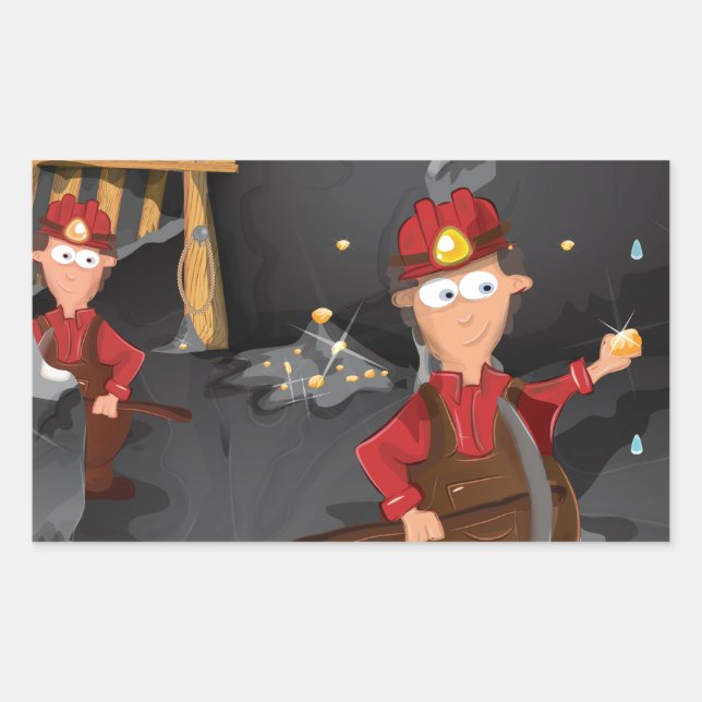 California Gold Minen Rechteckiger Aufkleber (Vorderseite)