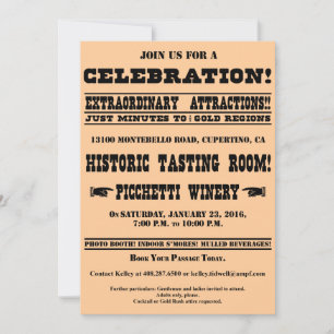 California Gold Rush Handbill - Private Custom Einladung
