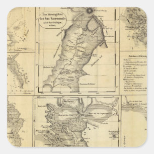 California Gold Rush Quadratischer Aufkleber