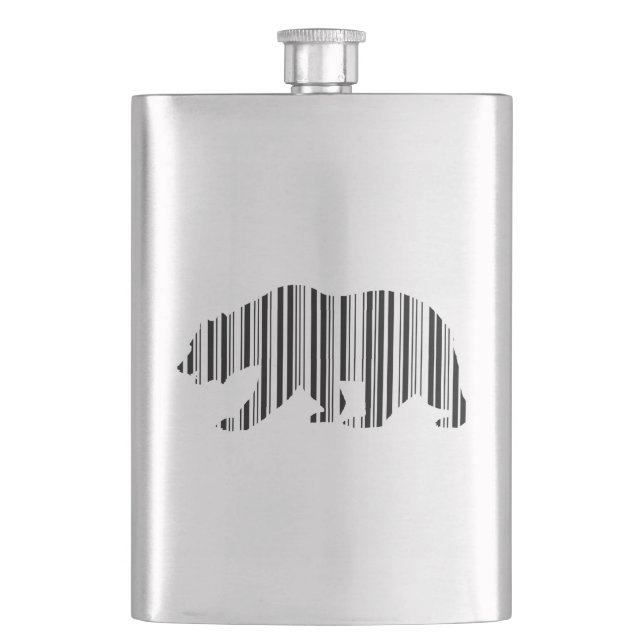 CALIFORNIA GOLDEN BEAR BAR CODE Design Flachmann (Vorderseite)