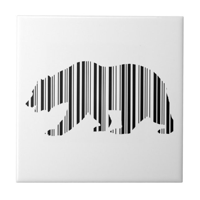 CALIFORNIA GOLDEN BEAR BAR CODE Design Fliese (Vorderseite)