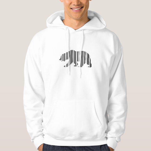 CALIFORNIA GOLDEN BEAR BAR CODE Design Hoodie (Vorderseite)
