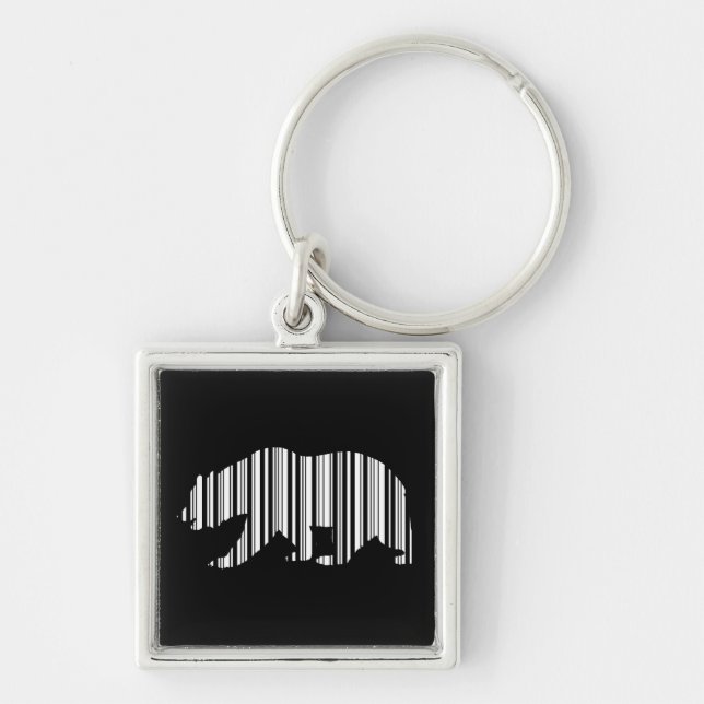 CALIFORNIA GOLDEN BEAR BAR CODE Design Schlüsselanhänger (Vorne)