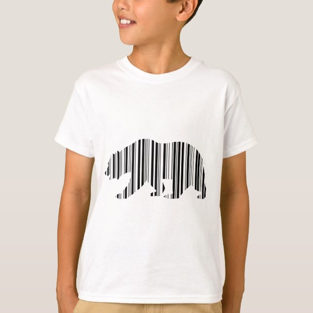 CALIFORNIA GOLDEN BEAR BAR CODE Design T-Shirt (Vorderseite)