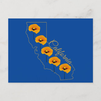 California Golden Staat Poppy Floral Postkarte
