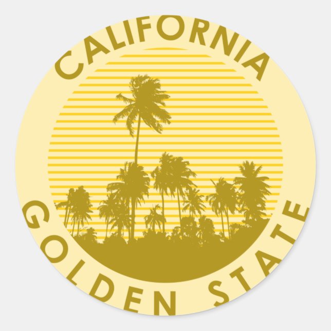 California Golden Staat Runder Aufkleber (Vorderseite)